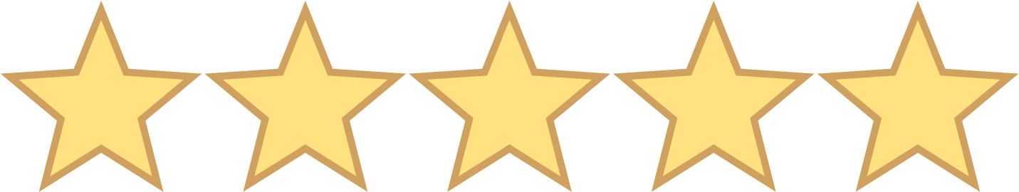 five yellow stars in a row